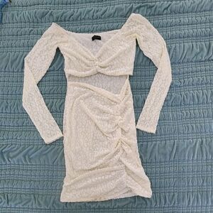 Naked Wardrobe White Off Shoulder Bodycon Dress Size Medium - NWOT